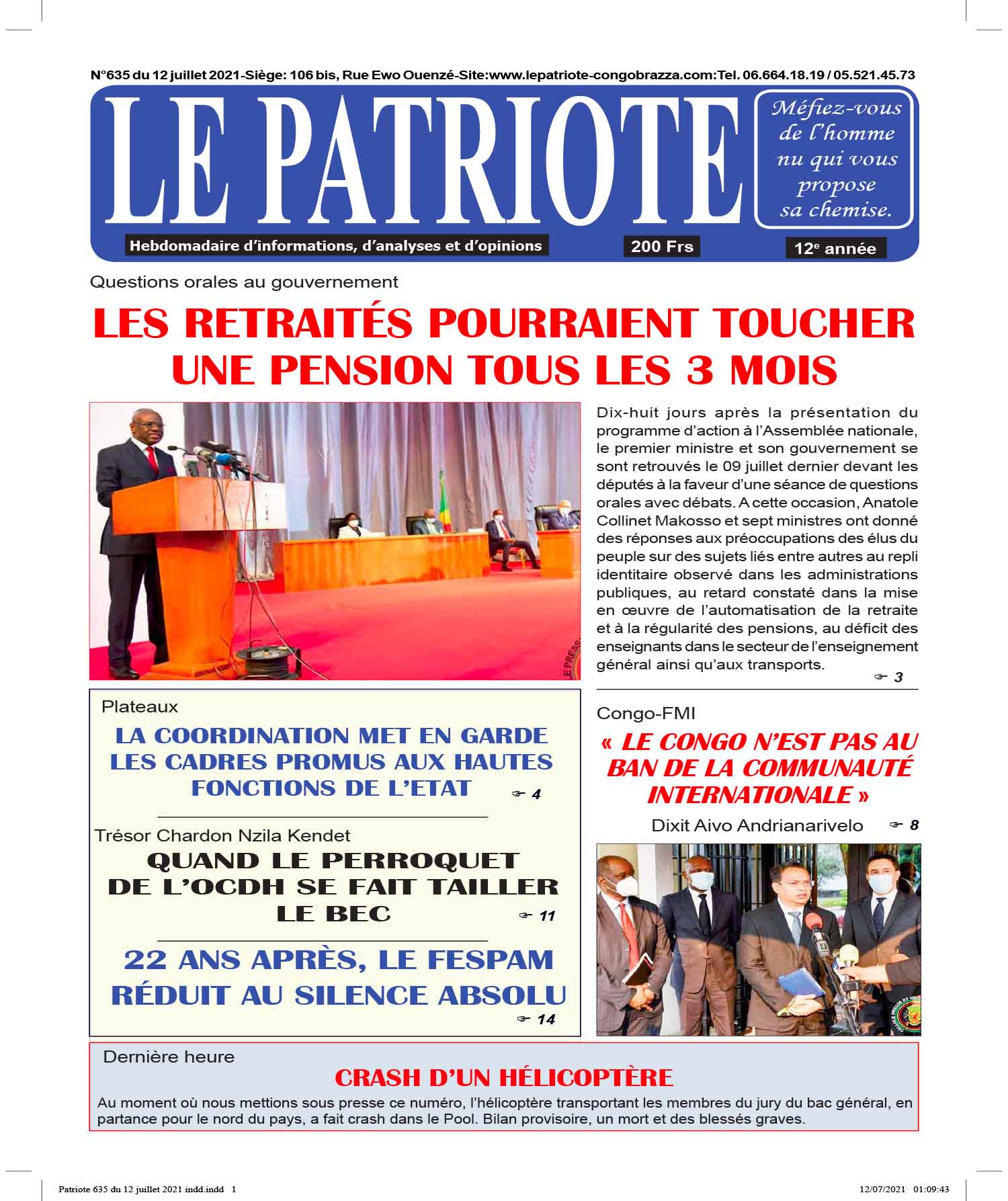 Cover Le Patriote - 635 