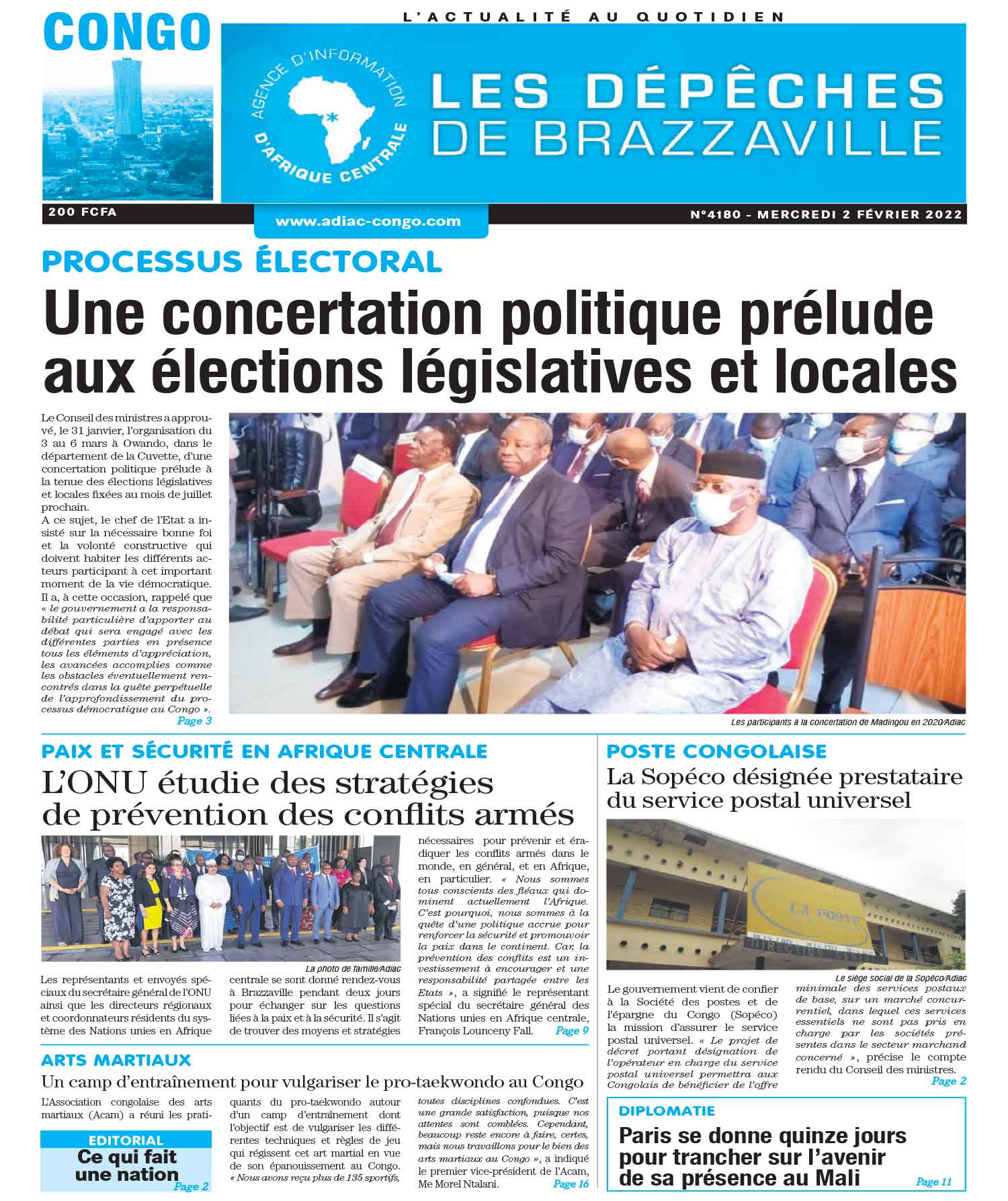 Cover Les Dépêches de Brazzaville - 4180 