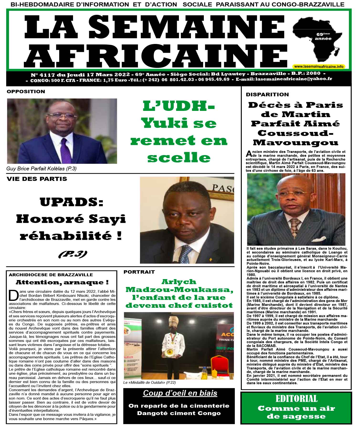 Cover La Semaine Africaine - 4117 