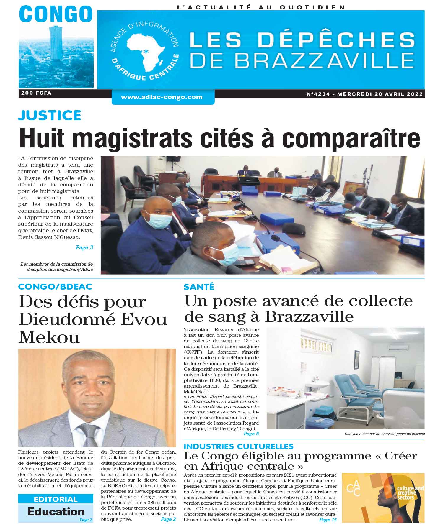 Cover Les Dépêches de Brazzaville - 4234 