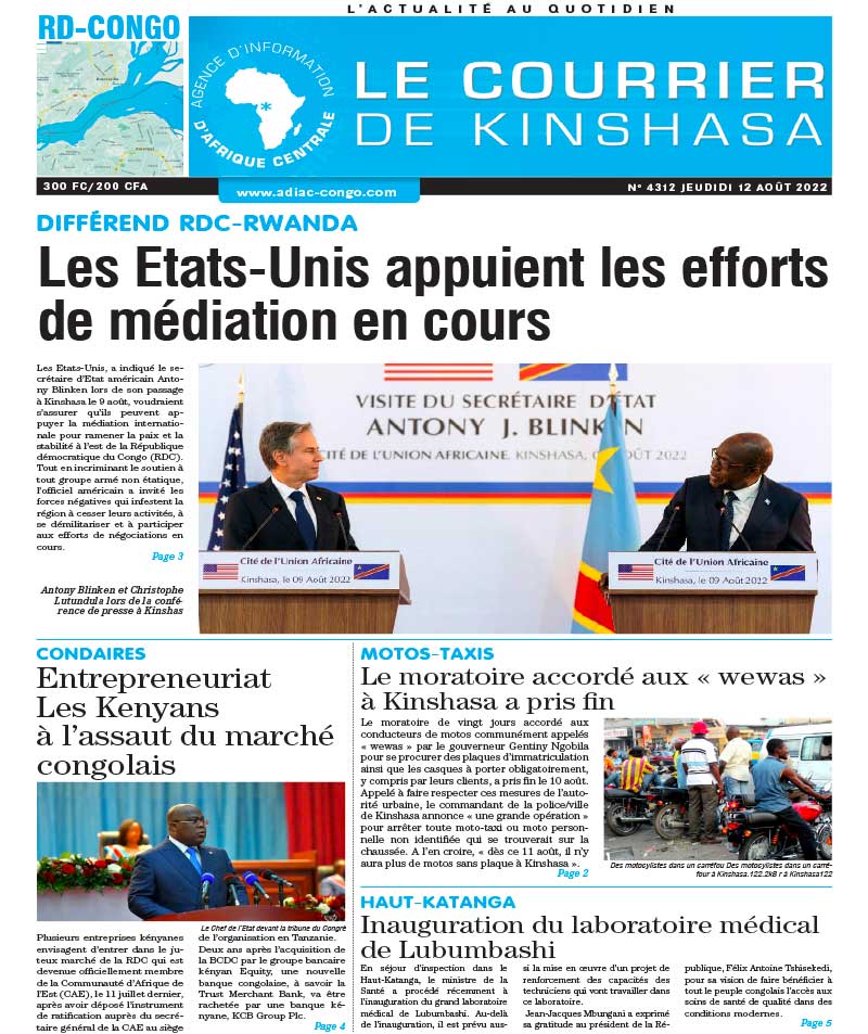 Cover Le Courrier de Kinshasa - 4312 