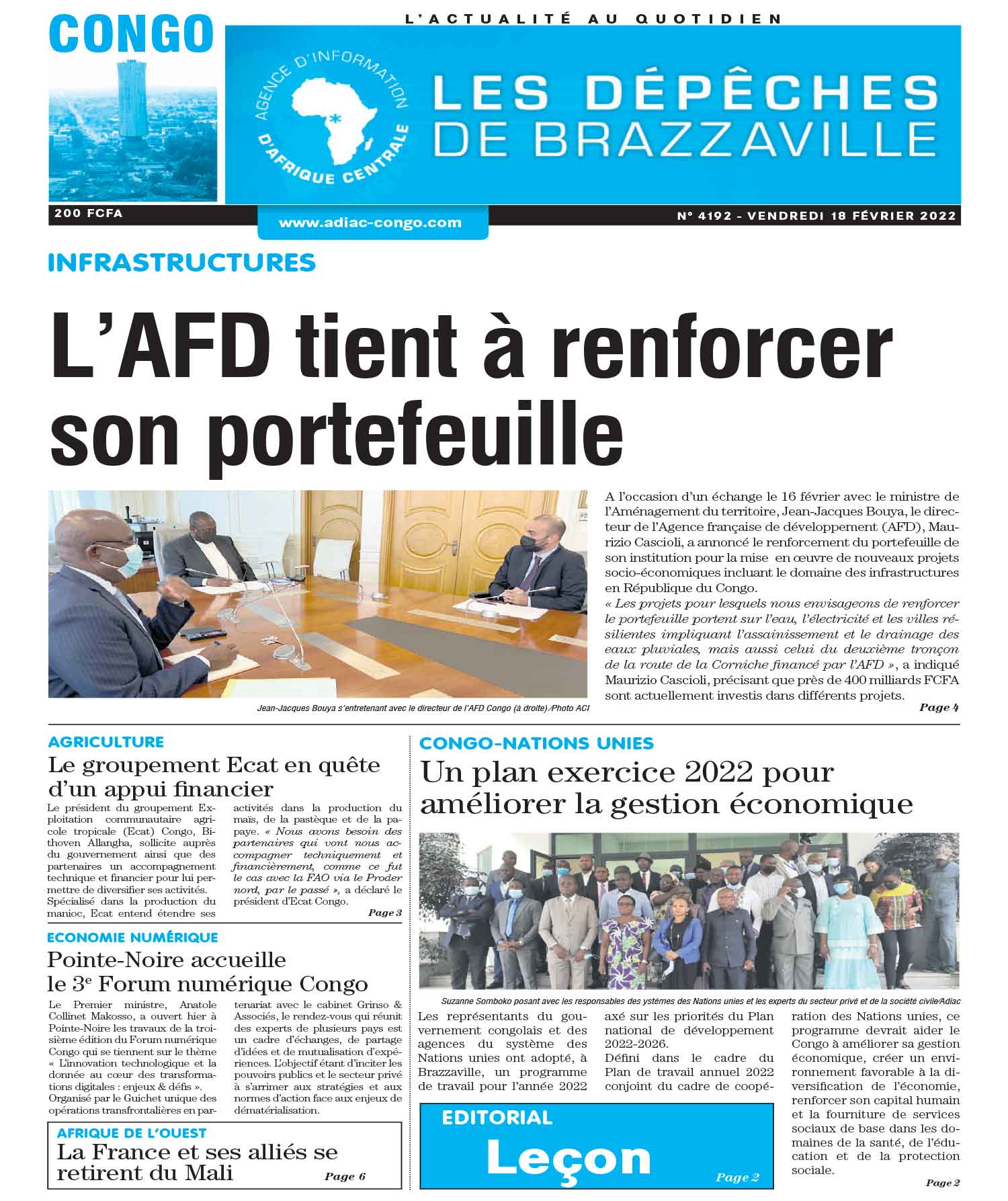 Cover Les Dépêches de Brazzaville - 4192 