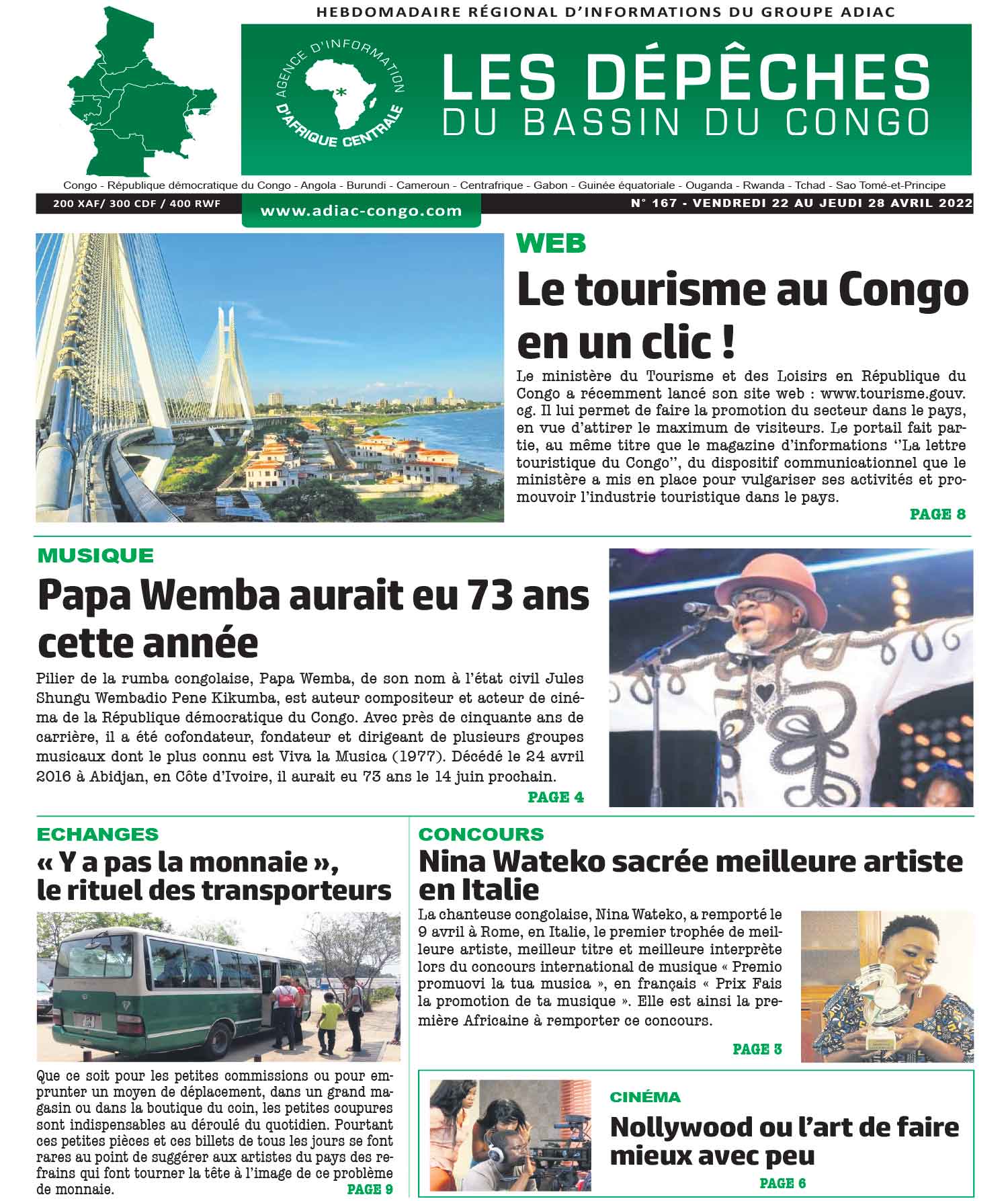 Cover Les Dépêches du Bassin du Congo - 167 