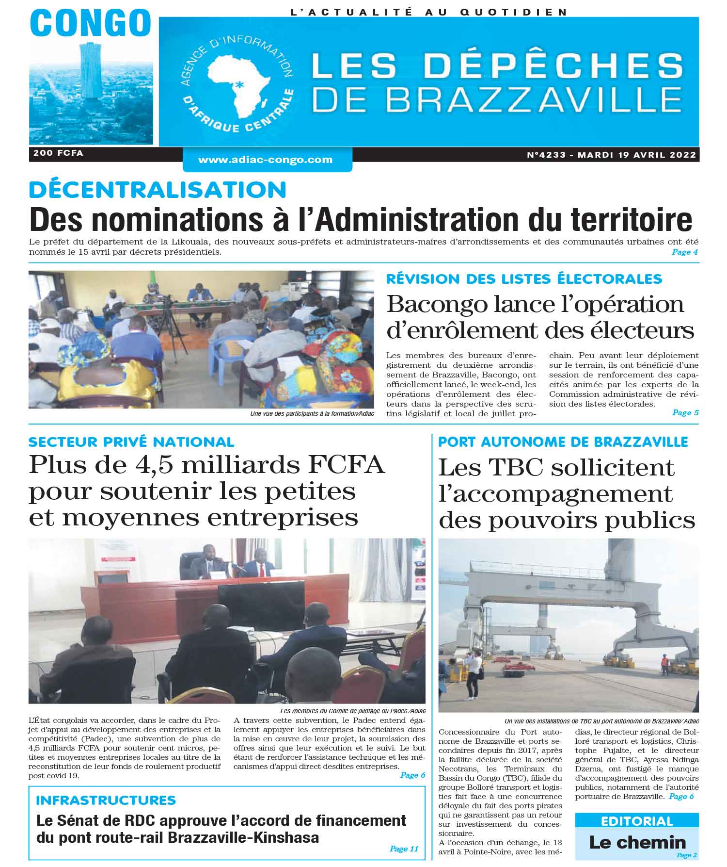 Cover Les Dépêches de Brazzaville - 4233 
