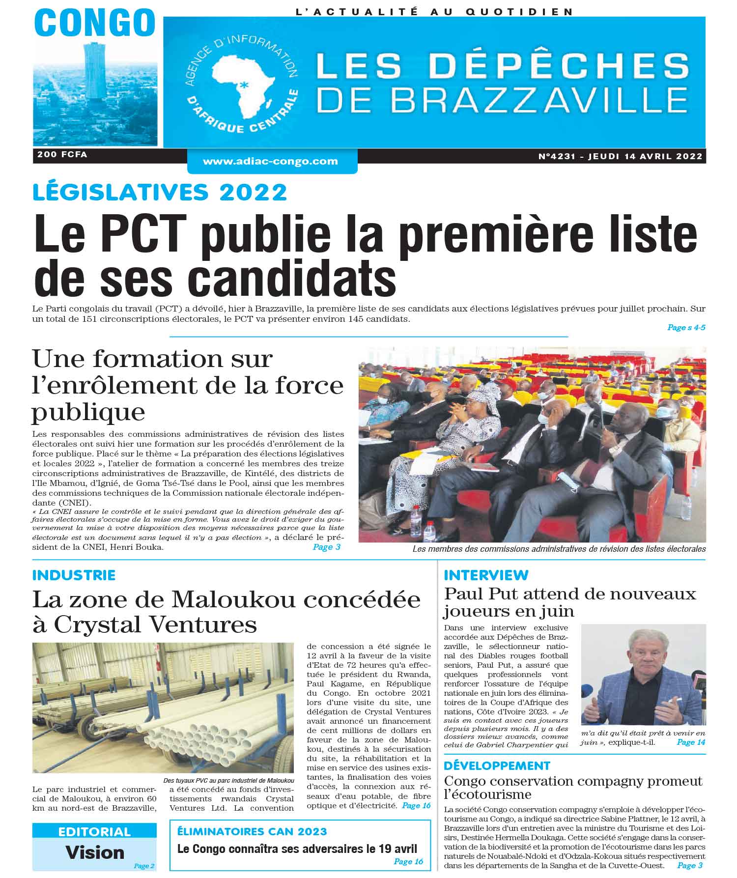 Cover Les Dépêches de Brazzaville - 4231 