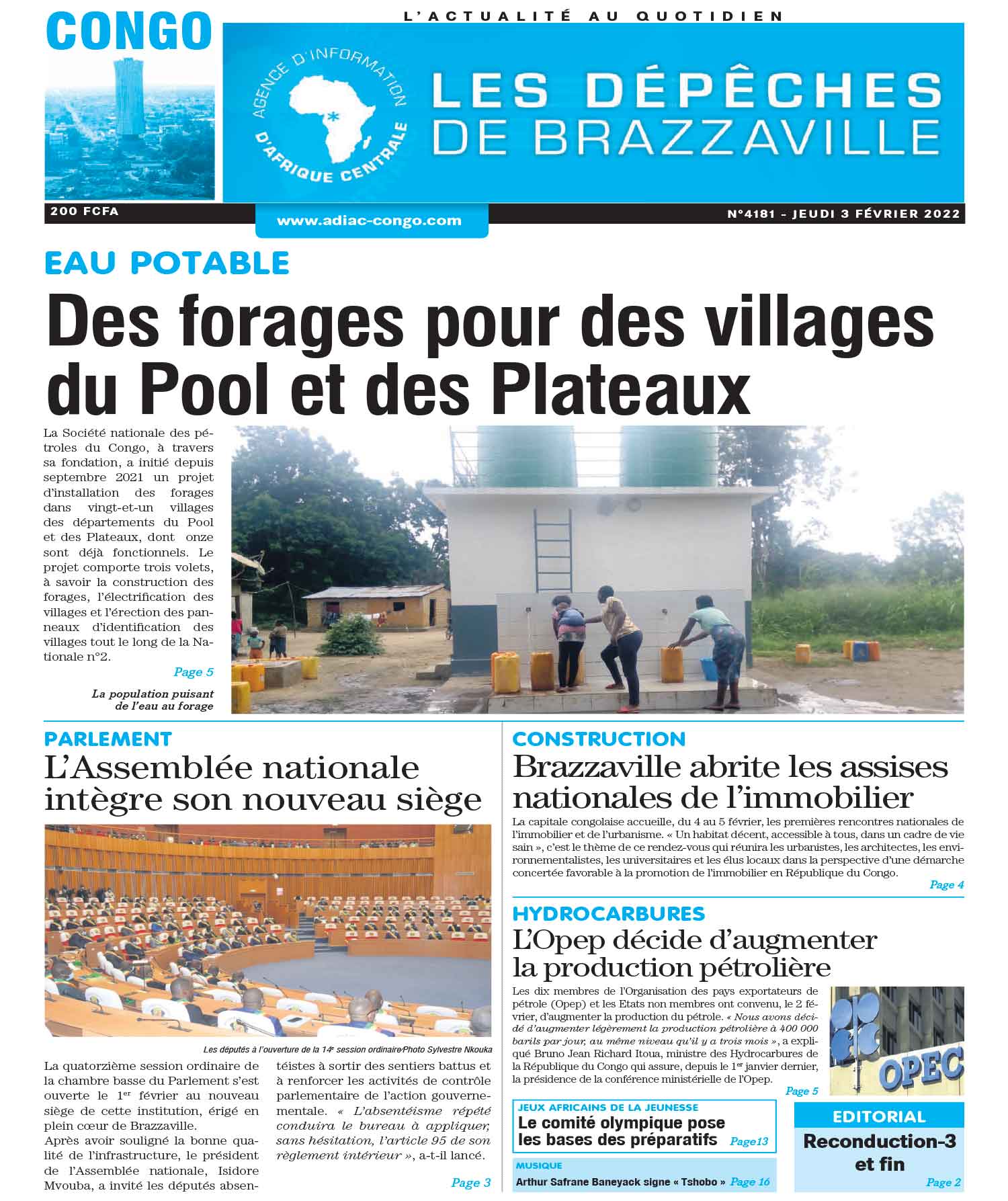 Cover Les Dépêches de Brazzaville - 4181 