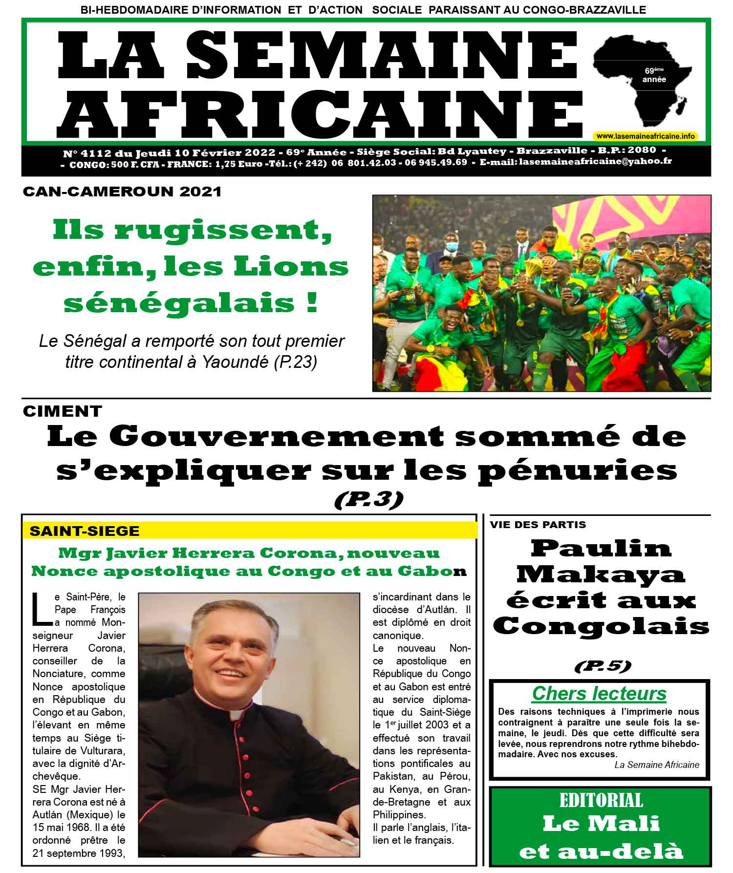 Cover La Semaine Africaine - 4112 