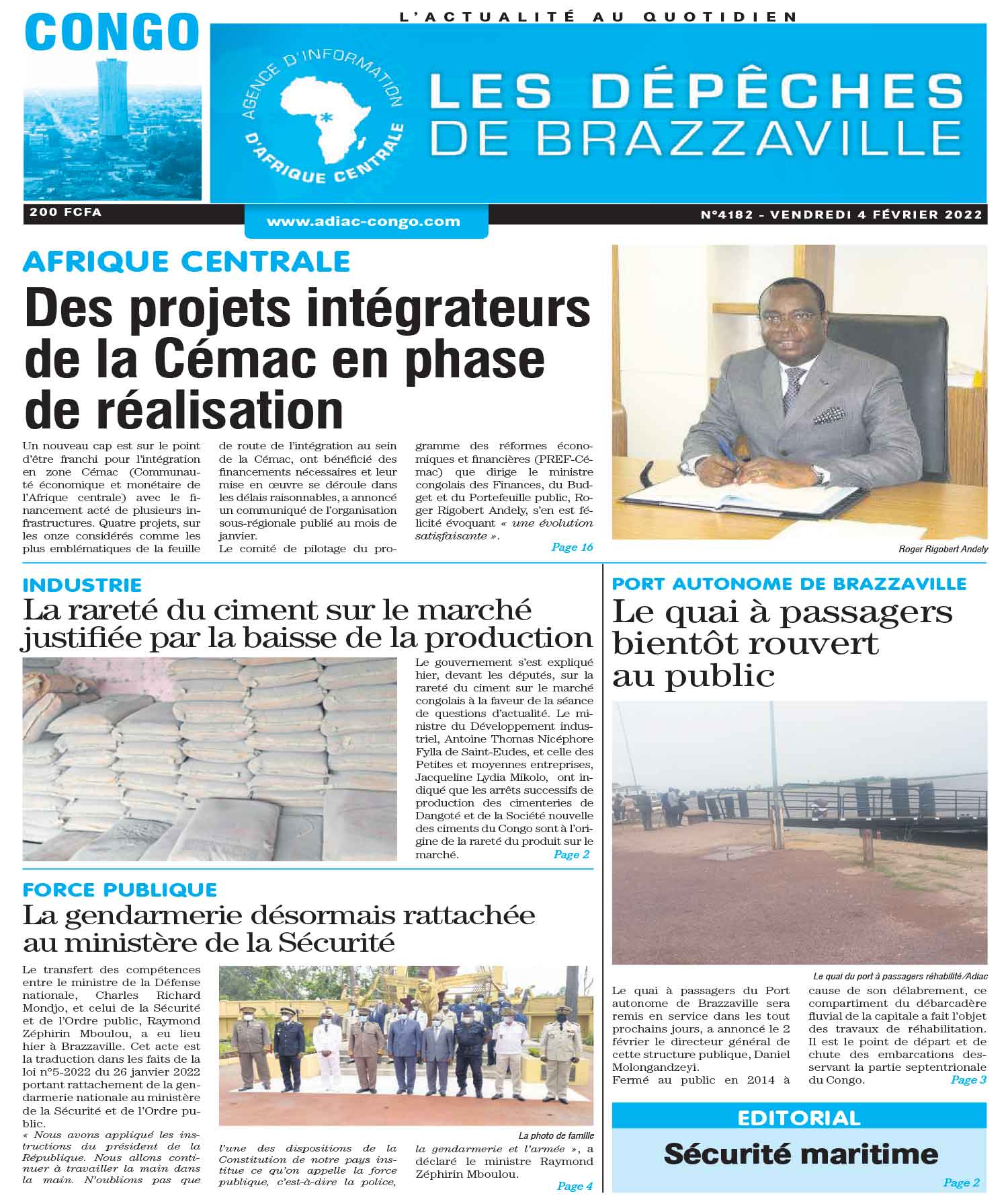 Cover Les Dépêches de Brazzaville - 4182 
